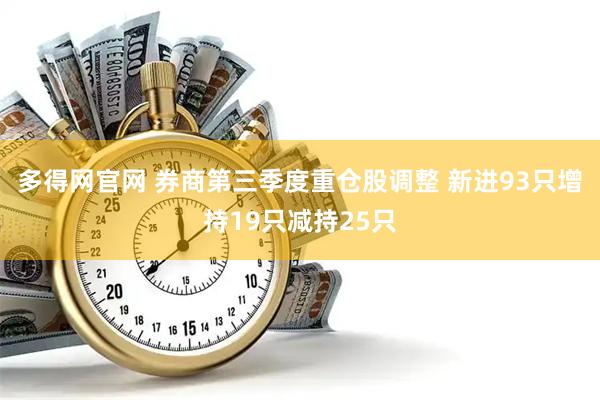 多得网官网 券商第三季度重仓股调整 新进93只增持19只减持25只